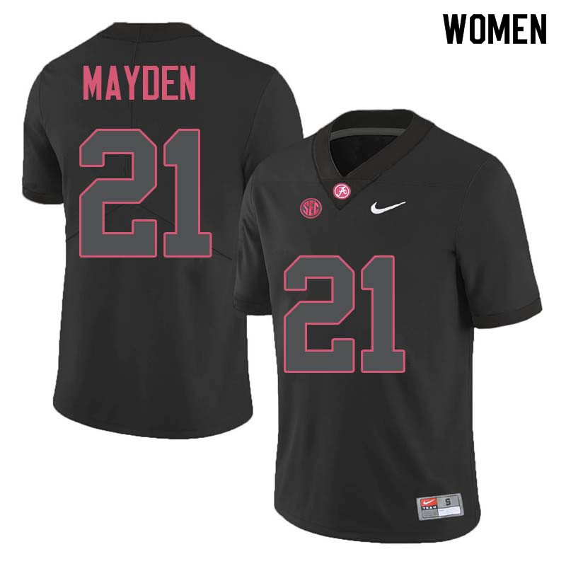 Alabama Crimson Tide Women's Jared Mayden #21 Black NCAA Nike Authentic Stitched College Football Jersey NX16A54FH